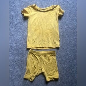 Yellow Kyte baby short sleeve pajama set